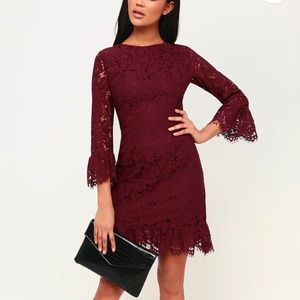 Flair-est of Them All Plum Purple Lace Dress